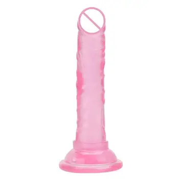 Vagina Mini Dildo Anal Masturbator Sex Toys For Couples Crystal Jelly Super Strong Suction Cup Women Penis Thrusting Realistic 4