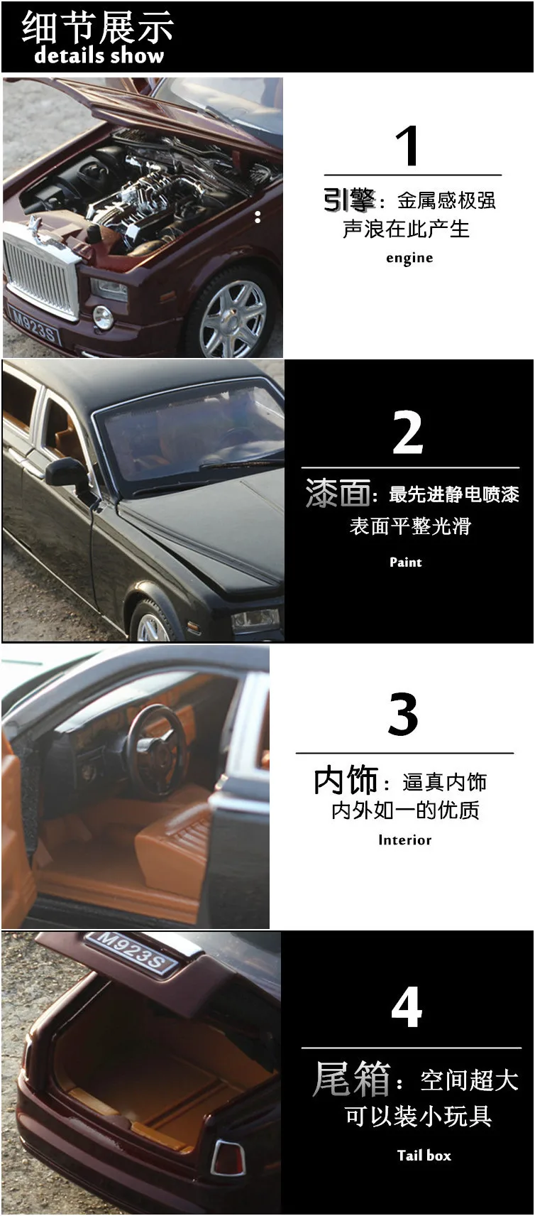 Zhenwei модель автомобиля из сплава 1:24 Phantom модель автомобиля мальчик литье под давлением звук и свет и оттягивающаяся назад модель с