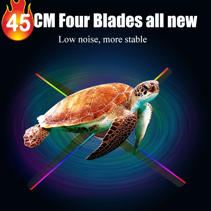 

New 510 PC four blades 45cm 3D Hologram projector Advertising Display LED Holographic Fan 3d Advertising logo LIGHT