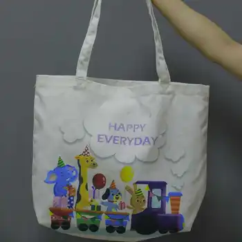 

Canvas Handbag Totes Eco-Grocery Foldable Bag Female Women Storage Shopping Bag Lightweigth Laptop Bag Reusable Bookbag 3 in 1