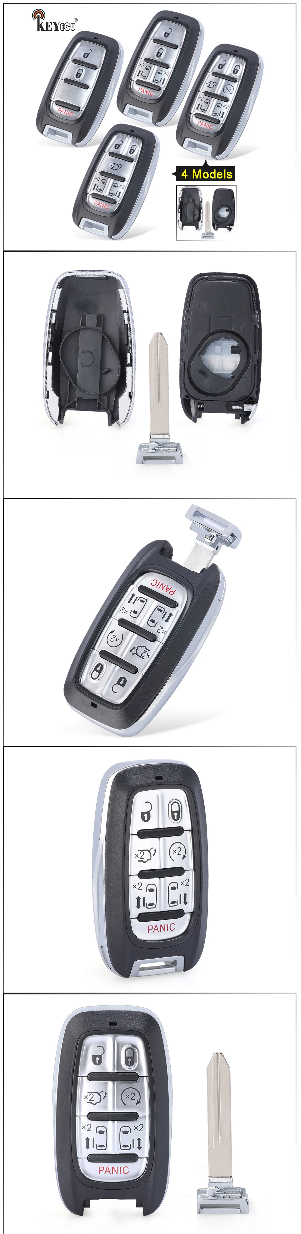 Keyforkess per Chrysler Pacifica 2017 2018 2019 2020 M3N-97395900 sostituzione 3 5 6 7 pulsanti Remote Car Key Shell Fob con lama - H4b250608a76a45acb44330e6011ba6e9I