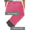 TACVASEN Winter Fleece Lined Warm Waterproof Pants Womens Zipper Pockets Soft shell Work Pants Outdoor Hiking Ski Snow Trousers 6