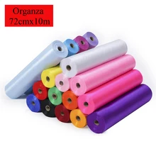 72 см x 10 м Свадебный фон Декор Кристалл изящная ткань органза детская игрушка в ванную день рождения тюль рулон для юбки-пачки вечерние поставки