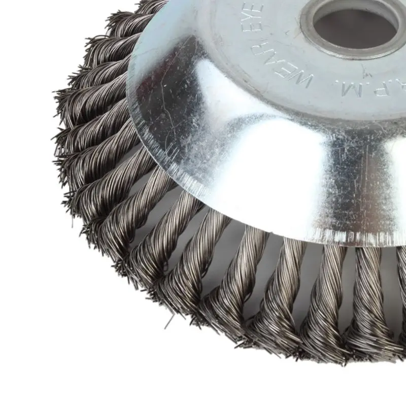 25MM Aperture 8 Inch Steel Wire Weeding Brush Twisted Wire Bowl Type Rotating Wire Wheel Weed Trimmer Brush 25MM Aperture 8 Inch Steel Wire Weeding Brush Twisted Wire Bowl Type Rotating Wire Wheel Weed Trimmer Brush