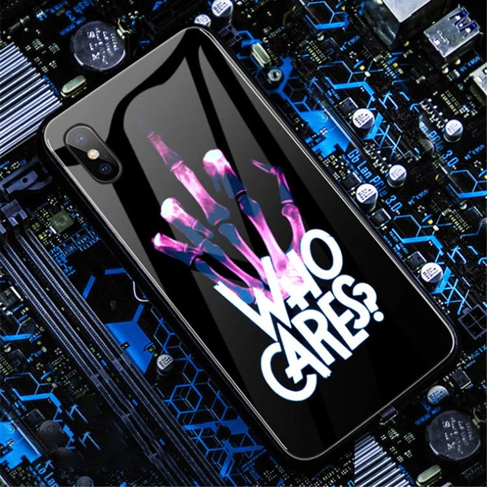 Luminous Sound Music Control Phone Case For iPhone 11 12 Pro Max 6 6S 7 8 Plus X XR XS Max Call Glowing LED Light Up Glass Cover