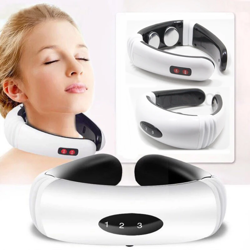

Electric Pulse Back and Neck Massager Far Infrared Heating Pain Relief Tool Health Care Relaxation