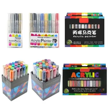 

4/8/12/15/24/36 Colors Acrylic Paint Marker Pen Detailed Marking for DIY Album 95AF