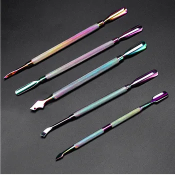 

Stainless Rainbow Color Titanium Nail Cuticle Pusher Tweezer Cutter Nipper Clipper Dead Skin Remover Manicure Nail Art Tool