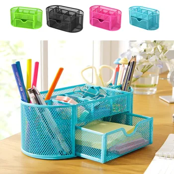 

Korean Stationery Cute Creative Fashion Multi-functional Metal Mesh Pen Holder Office Supplies Stationery Case Stationery Bag