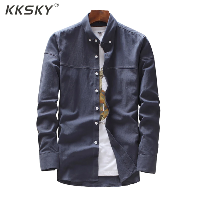 

Black Men's Casual Shirt Single-breasted Solid Camisa Social Masculina Slim Shirt Men Long Sleeves Autumn Dress Shirt Homme 4XL