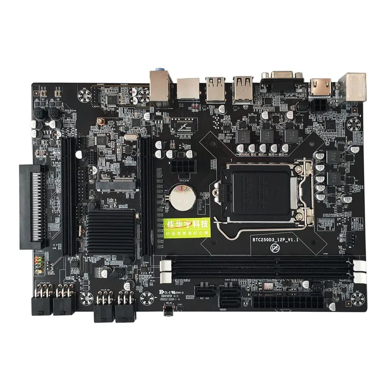 

HOT-Jia Huayu Mainboard Motherboard Intel B250 BTC support LGA1151 series DDR3 DIMM 2133/2400/2800/3000MHz for mining miner Desk