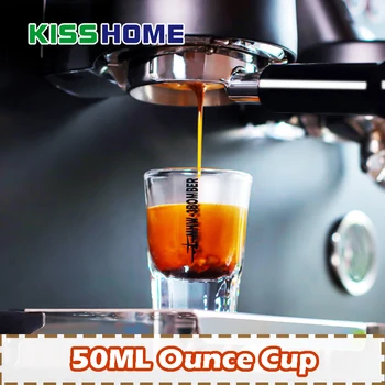 

50ml Heat-resistant glass measuring cup jigger for espresso coffee Double-mouthed ounce cup 50ml Small milk cup