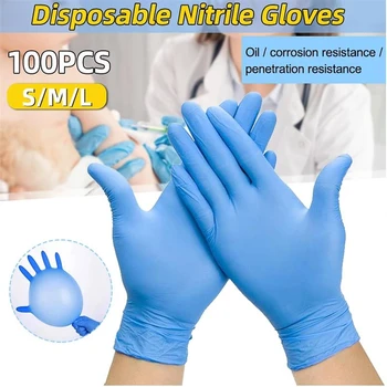 

100pcs Acid Alkali Extra Strong Free Food Grade Waterproof Allergy Free Nitrile Disposable Gloves Electronics Food Laboratory