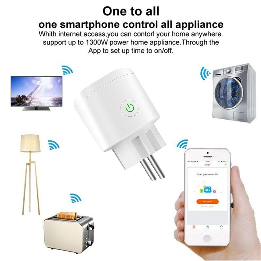  10A/16A EU wifi Smart Plug with Power Monitor wifi wireless Smart Socket Outlet with Google Home Al - 4000037102284