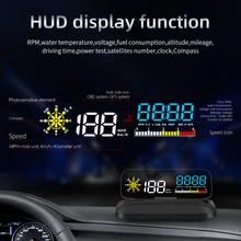 HUD C5 przód samochodu w górę diaplay głowica projektora Monitor OBD OBD2 Auto GPS Turbo prędkościomierz cyfrowy nawigator komputer pokładowy