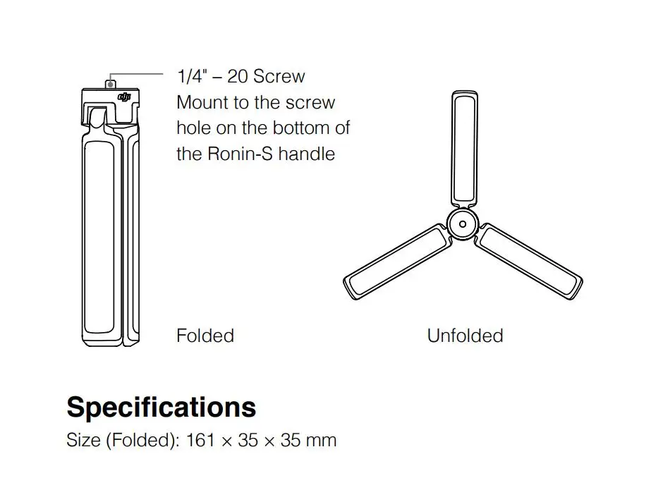 Original DJi Ronin-S Extended GripTripod (Metal) For Ronin-S Essentials Kit Accessories Part-4
