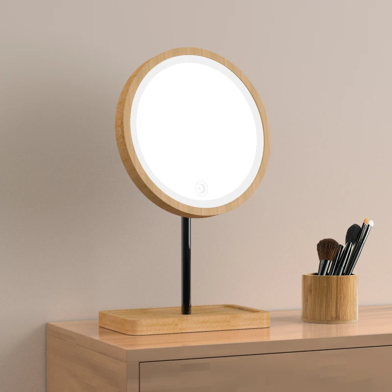 Wooden 2024 makeup mirror