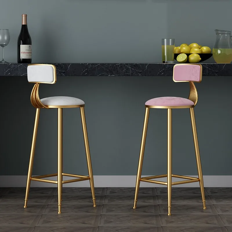 Customized bar stool high net red chair back cafe milk tea shop front desk | Мебель