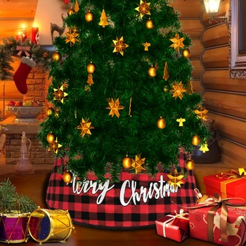 

2021 Christmas Tree Red Skirt Base Cover Christmas Party Home Tree Decor Xmas Tree Collar Decoration Merry Christmas