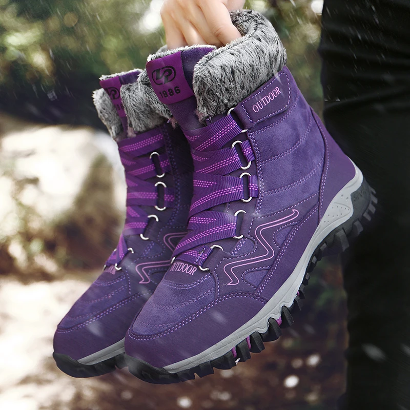 2019 Мужская и женская зимняя обувь; зимние ботинки; Мужская зимняя обувь; водонепроницаемые теплые мужские походные ботинки; женские зимние