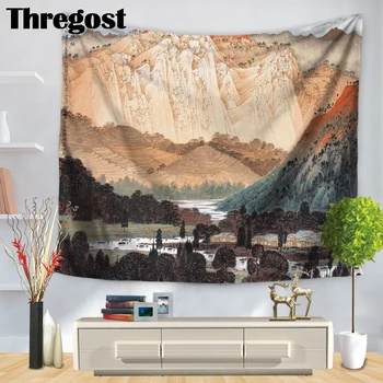 

Thregost Scenic Tree Print Home Decor Wall Tapestry Art Woven Modern Rectangle Beach Blanket Thin Wall Decor Cloth