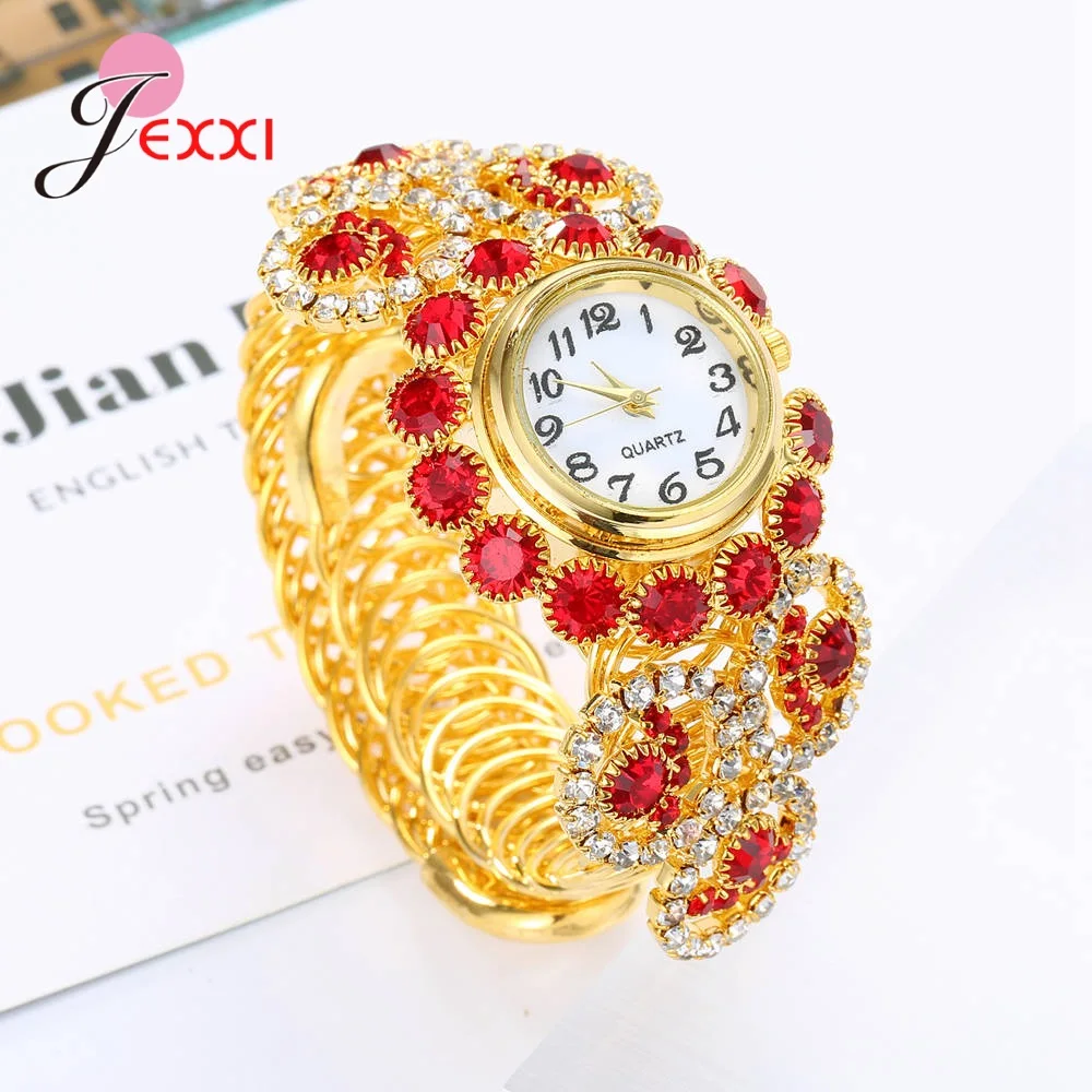 Потрясающие роскошные дизайнерские женские кварцевые часы, несколько цветов, кубический цирконий, браслет, часы для невесты, свадьбы/помолвки, вечерние