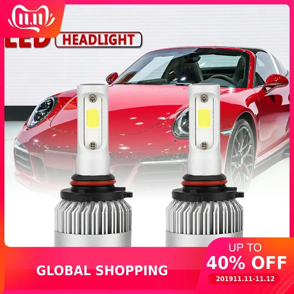 2шт 9006 HB4 S2 72W 8000LM 6000K белый светодиодный фонарь для фар Hi или Lo|Фара авто в сборе| |