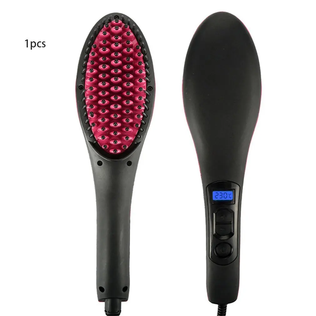 

Ceramic Hair Straightener Electric Brush Straightening Comb Digital Control Flat Iron Heating Ionic Hair Brush