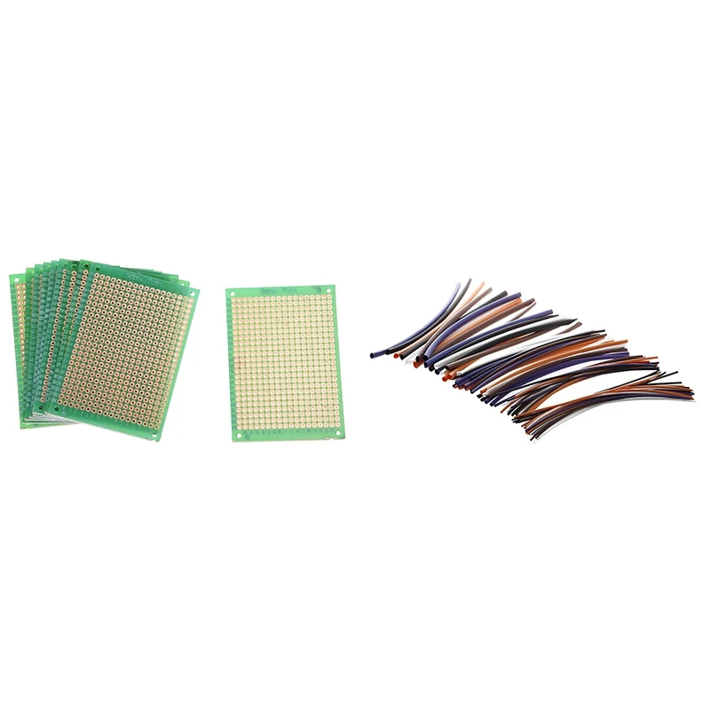 

10 x Breadboard Experimental Boards PCB Strip Grid 5 x 7 cm & 100 Pcs Shrink Thermosetting Shrinkable Tube 2: 1 Ratio
