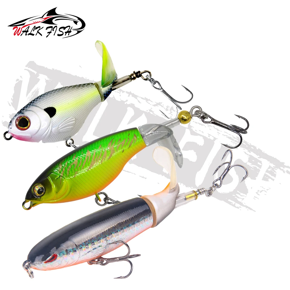 WALK FISH Whopper Plopper Fishing Lure 6g/11g/13g/17g Catfish Lures For Fishing  Tackle Floating Rotating Tail Artificial Baits