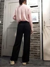 Yitimoky-pantalones de seda satinada para mujer, pantalón holgado de pierna ancha con cordón para oficina, blanco, de talla grande, negro, elásticos, de cintura alta, 2021