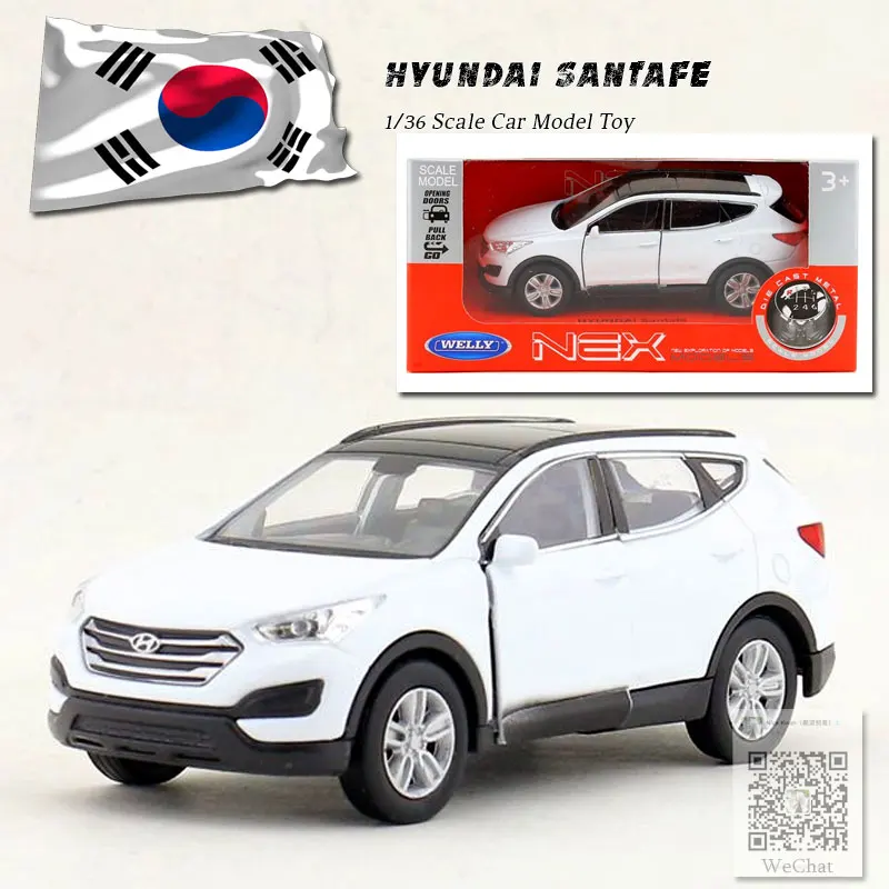 WELLY 1/36 масштаб модель автомобиля игрушки Hyundai Santafe литой металл вытяните назад