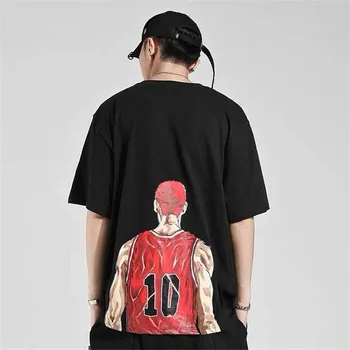 

Cotton summer lamdunk T shirt Men Slam Dunk Rukawa maple cartoon clothing Short T-shirt surrounding clothes Tshirt Streetwear