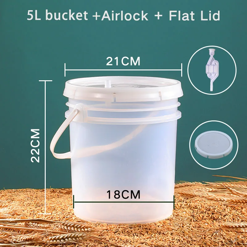 5 liter-B Высокое качество 5 л, 10 л брожения контейнер с крышкой пищевой ферментатор ведро для пива, вина - Цвет: 5 liter-B