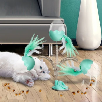 

Interactive Lighting Spring Cat Food Treat Ball Bowl Toy Funny Pet Shaking Leakage Food Container Dog Cats Slow Feed Tumbler Toy