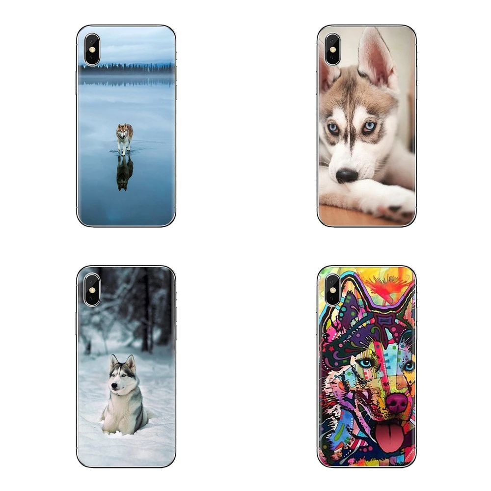 Soft Skin Cover For LG G3 G4 Mini G5 G6 G7 Q6 Q7 Q8 Q9 V10 V20 V30 X Power 2 3 K10 K4 K8 2017 Siberian Husky Dog puppies Pattern |