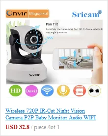 Sricam SP007 HD 720 IP камера беспроводная wifi 2,4 P2P Onvif sd-карта уличная водонепроницаемая IP камера ночная версия IR Cut