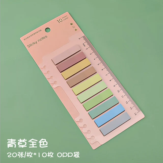 200 Sheets Retro Morandi Index Memo Pad Posted It Sticky Notes Paper Sticker Notepad Bookmark School Supplies Kawaii Stationery 3