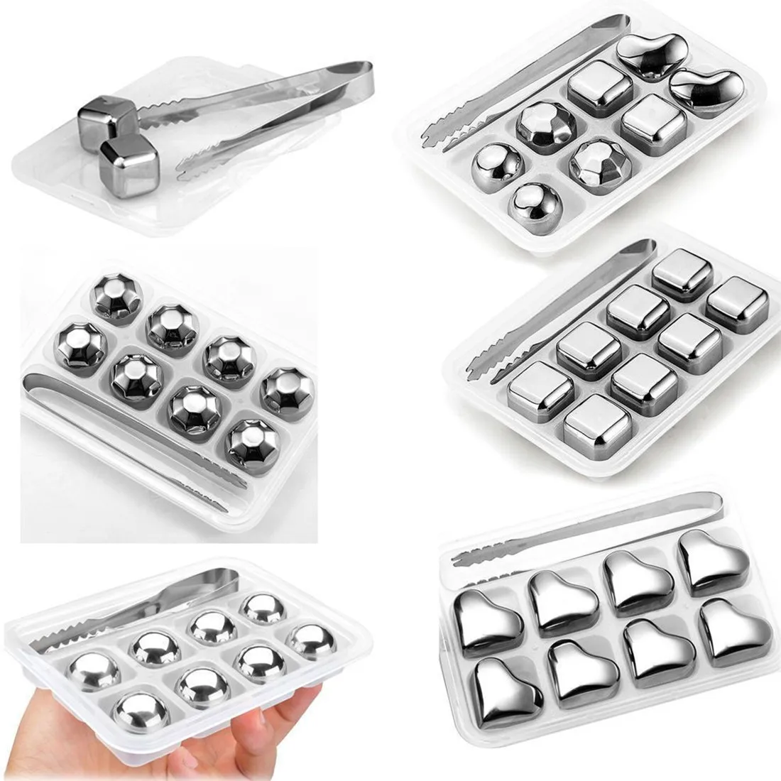 

Stainless steel ice cube Creative wine set Drinking artifact Stainless steel ice wine stone bar supplies