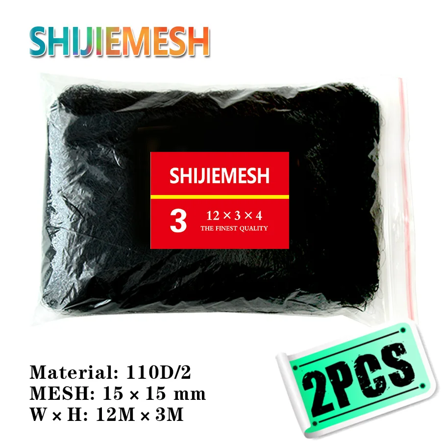 Orchard Garden 12M x 3M 4 Pockets 15mm Hole Anti-Bird Polyester 110D/2 Mist Net 2PCS