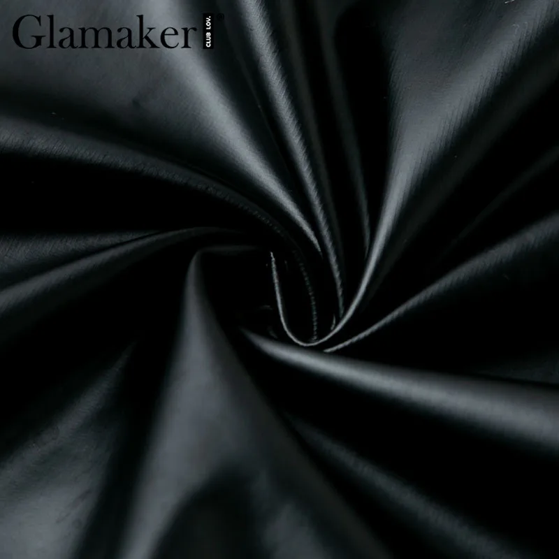Glamaker, платье миди на шнуровке, женское, с открытыми плечами, с коротким рукавом, черное, искусственная кожа, платье, женское, сексуальное, для ночного клуба, для вечеринки, платье размера плюс