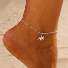 Europe And America Accessories Thailand Auspicious Baby Elephant Pendant Women's Anklet Single Layer Simple Elephant Anklet