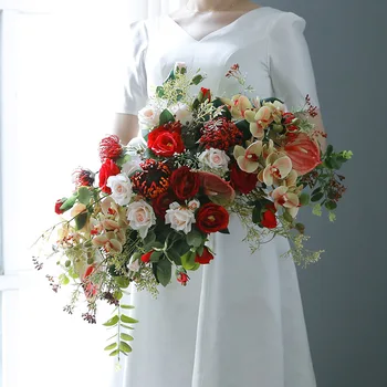 

1 Bundle Bride Holding Flowers Bridal Seascape Fake Wedding Photography Ball Simulation Props Bouquet