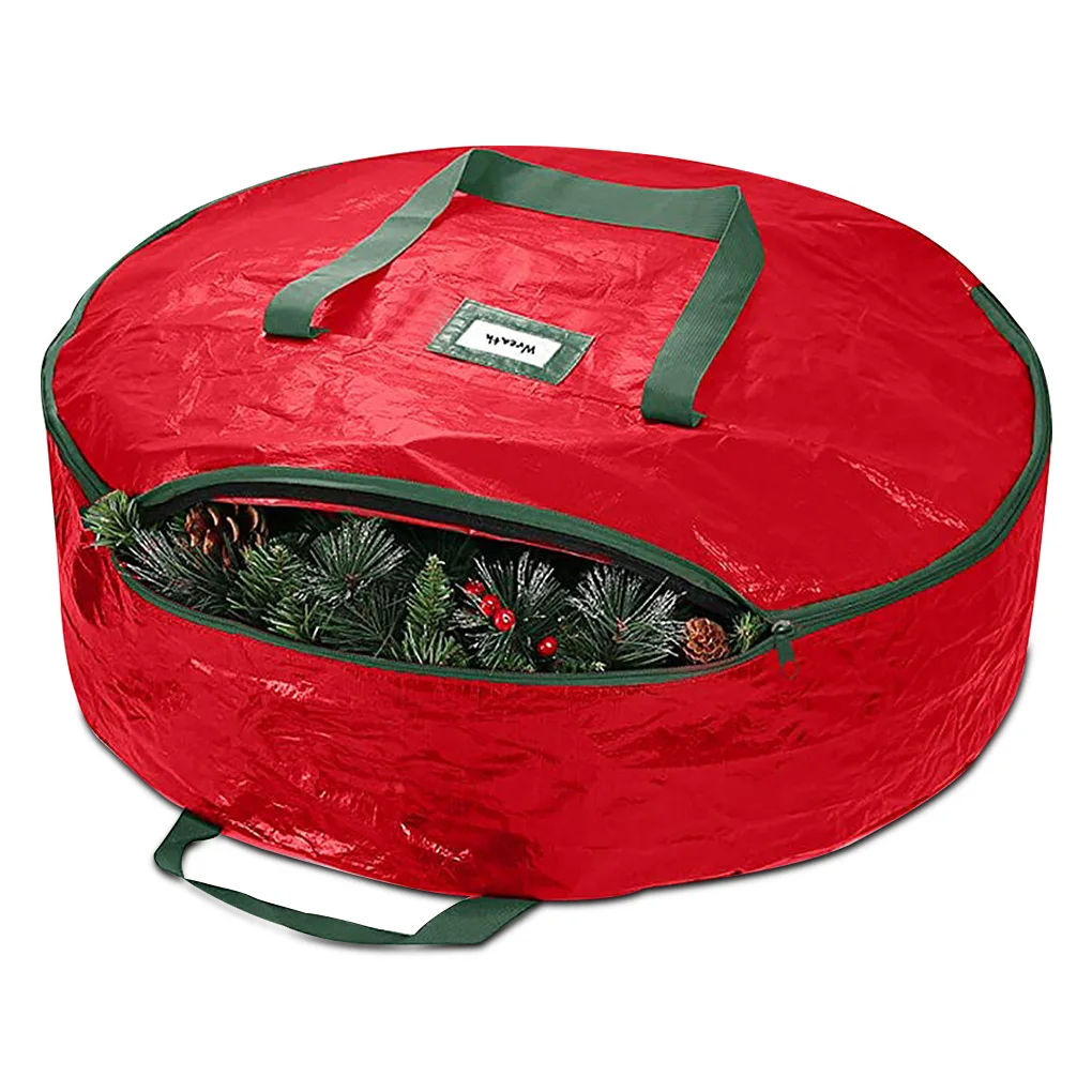 Holiday Christmas Wreaths Bag Xmas Tree Storage Bag Dual Artificial