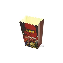 6/12 шт./лот специальный день рождения с использованием картона попкорн коробки для детей мальчиков печати Прохладный ninjago мультфильм have fun popcorn