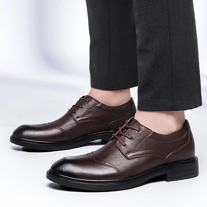 

2019 Summer Leather Shoes Men's England Business Formal Wear MEN'S SHOES Korean-style Youth Pointed-Toe Extra High MEN'S Casual