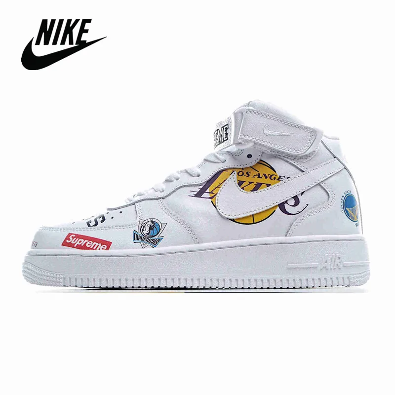Женские кроссовки средней высоты Nike Air Force 1 Supreme x NBA AF1 размеры 36-40 AQ8017-100 | Спорт и