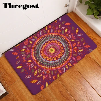 

Thregost Flannel Printed Home Door Mat Modern Floor Mats Muslim Rug Non Slip Bath Rugs Water Absorption Soft Shower Tub Carpet