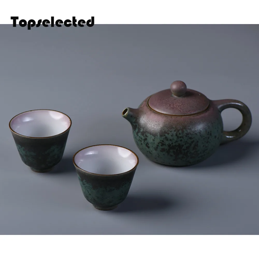 

Ceramic Teaset a Pot and Two Cups Home Decoration Accessories Zen Culture Buddhism