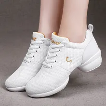 Новинка г. Танцевальная обувь для девочек, спортивные мягкие дышащие женские туфли для репетиций современные танцевальные кроссовки для джаза# g4